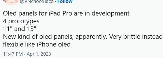 泄漏暗示2024年发布的AMOLED iPad Pro原型