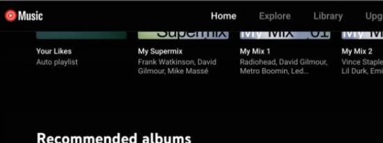 YouTube音乐现在向用户推荐专辑