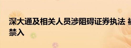 深大通及相关人员涉阻碍证券执法 被罚市场禁入