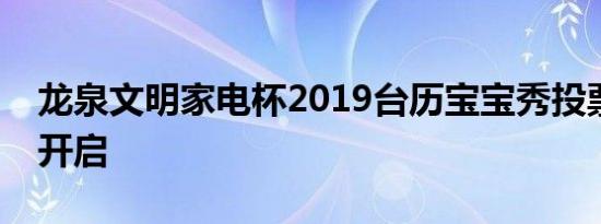 龙泉文明家电杯2019台历宝宝秀投票通道已开启