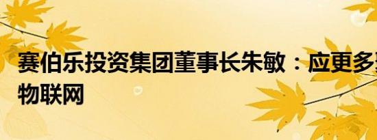 赛伯乐投资集团董事长朱敏：应更多聚焦工业物联网