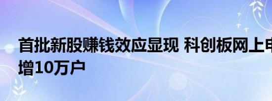 首批新股赚钱效应显现 科创板网上申购者再增10万户