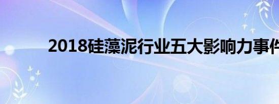 2018硅藻泥行业五大影响力事件