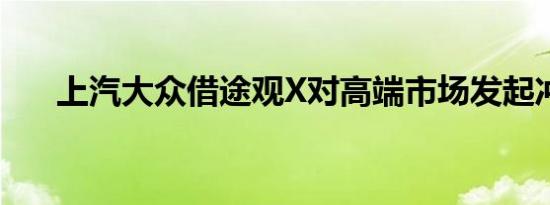 上汽大众借途观X对高端市场发起冲击