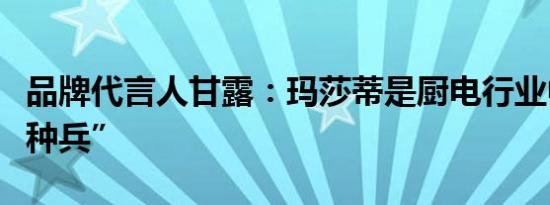 品牌代言人甘露：玛莎蒂是厨电行业中的“特种兵”