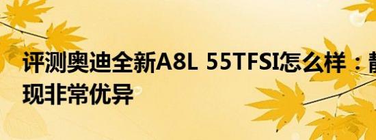 评测奥迪全新A8L 55TFSI怎么样：静谧性表现非常优异