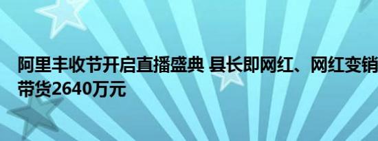 阿里丰收节开启直播盛典 县长即网红、网红变销售，3小时带货2640万元