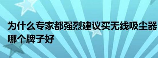 为什么专家都强烈建议买无线吸尘器？吸尘器哪个牌子好