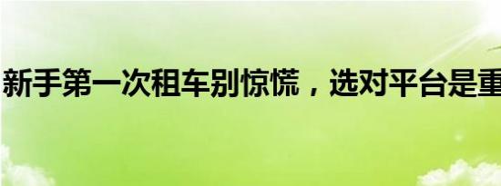 新手第一次租车别惊慌，选对平台是重中之重