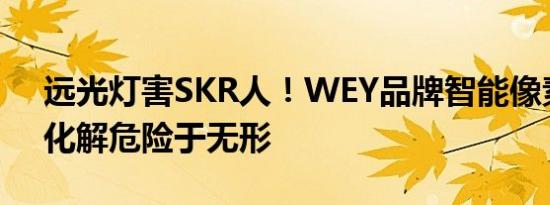 远光灯害SKR人！WEY品牌智能像素大灯，化解危险于无形