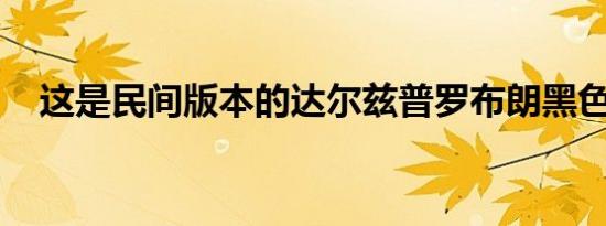 这是民间版本的达尔兹普罗布朗黑色种马