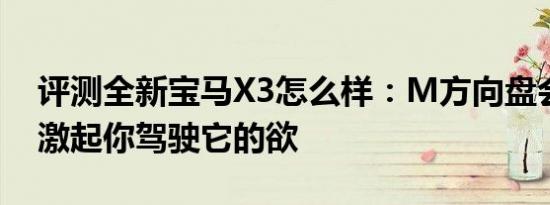 评测全新宝马X3怎么样：M方向盘会直接的激起你驾驶它的欲