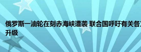 俄罗斯一油轮在刻赤海峡遭袭 联合国呼吁有关各方避免局势升级