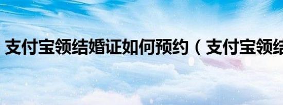 支付宝领结婚证如何预约（支付宝领结婚证）