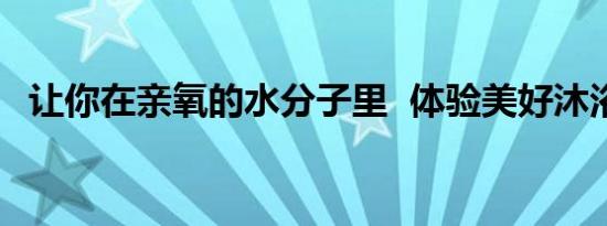 让你在亲氧的水分子里  体验美好沐浴生活