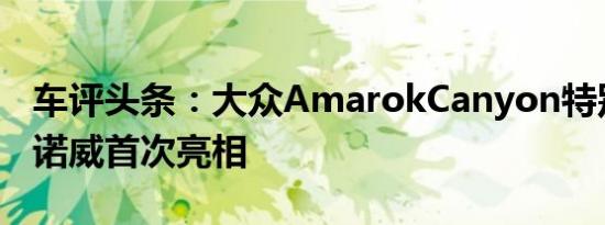 车评头条：大众AmarokCanyon特别版在汉诺威首次亮相