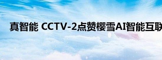 真智能 CCTV-2点赞樱雪AI智能互联厨房