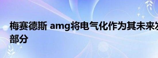 梅赛德斯 amg将电气化作为其未来发展的一部分