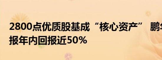 2800点优质股基成“核心资产” 鹏华策略回报年内回报近50%