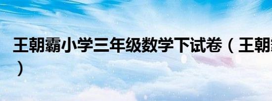 王朝霸小学三年级数学下试卷（王朝霸域攻略）