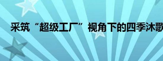 采筑“超级工厂”视角下的四季沐歌底气