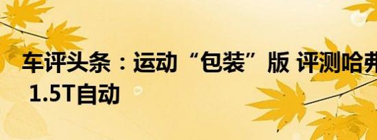 车评头条：运动“包装”版 评测哈弗蓝标H2 1.5T自动