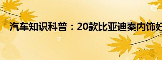 汽车知识科普：20款比亚迪秦内饰好看吗