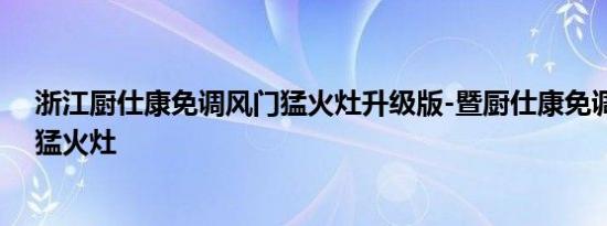 浙江厨仕康免调风门猛火灶升级版-暨厨仕康免调真三环火猛火灶