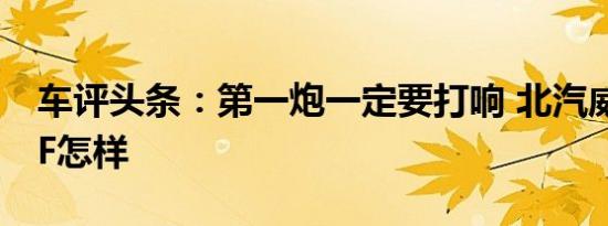 车评头条：第一炮一定要打响 北汽威旺M50F怎样