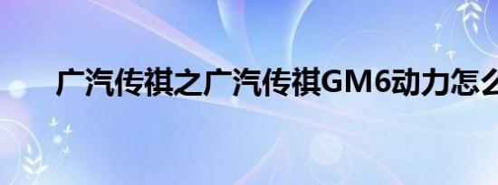 广汽传祺之广汽传祺GM6动力怎么样