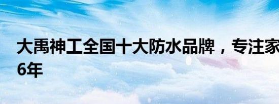 大禹神工全国十大防水品牌，专注家装防水26年