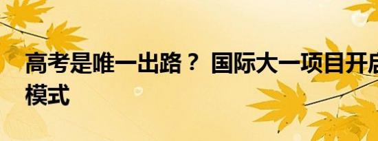 高考是唯一出路？ 国际大一项目开启留学新模式