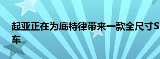 起亚正在为底特律带来一款全尺寸SUV概念车