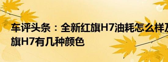 车评头条：全新红旗H7油耗怎么样及全新红旗H7有几种颜色