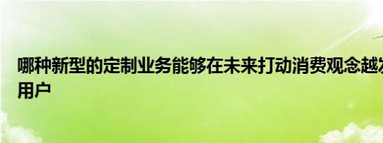 哪种新型的定制业务能够在未来打动消费观念越发多元的新用户