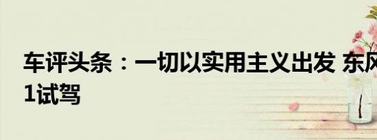 车评头条：一切以实用主义出发 东风标致301试驾