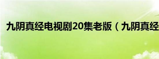 九阴真经电视剧20集老版（九阴真经帮派）