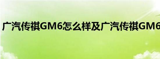 广汽传祺GM6怎么样及广汽传祺GM6靠谱吗