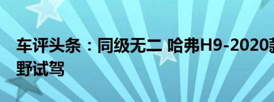 车评头条：同级无二 哈弗H9-2020款沙漠越野试驾