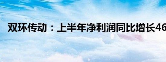 双环传动：上半年净利润同比增长46.84%