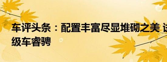 车评头条：配置丰富尽显堆砌之美 试长安中级车睿骋