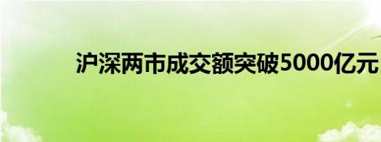 沪深两市成交额突破5000亿元