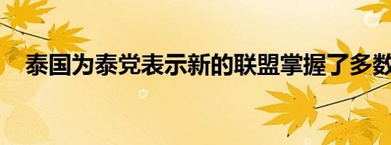 泰国为泰党表示新的联盟掌握了多数席位