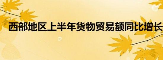 西部地区上半年货物贸易额同比增长3.5%