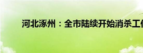 河北涿州：全市陆续开始消杀工作