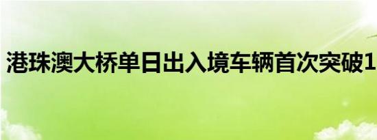 港珠澳大桥单日出入境车辆首次突破1万辆次