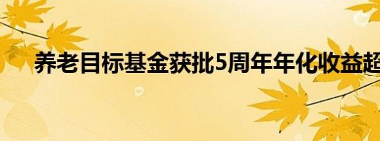 养老目标基金获批5周年年化收益超6%