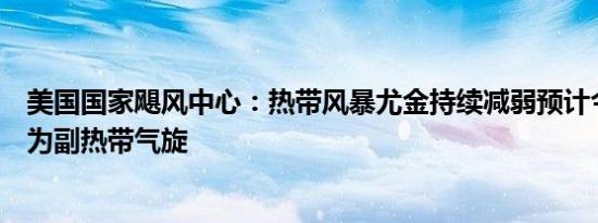 美国国家飓风中心：热带风暴尤金持续减弱预计今晚将转变为副热带气旋