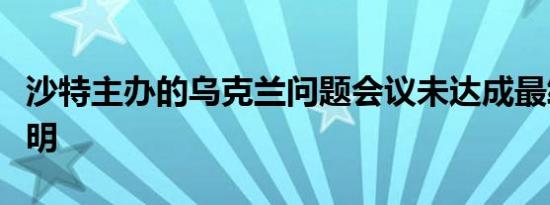 沙特主办的乌克兰问题会议未达成最终联合声明