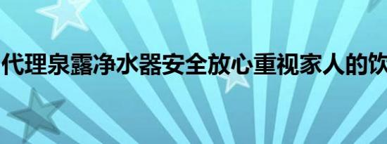 代理泉露净水器安全放心重视家人的饮水健康